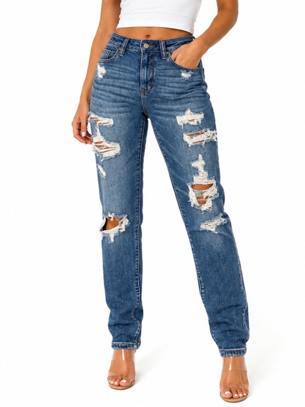 American Eagle next level stretch Women's Distressed Skinny Jeans - Blue SZ 000
